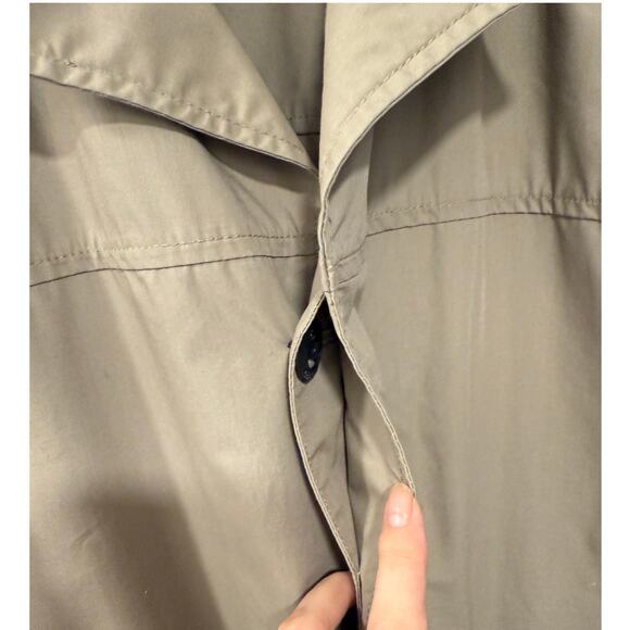 J. Crew XL Water Repellant MAC Rain Jacket $248 Button Front Trench Coat Tan - Picture 6 of 10